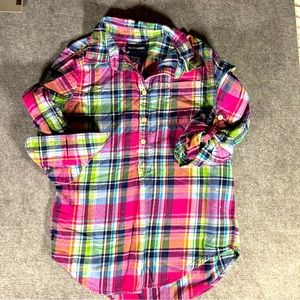 Ralph Lauren girls size 8, plaid long sleeve shirt, great condition